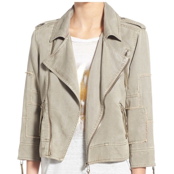 Pam & Gela  Patch Twill Moto Jacket Size S - Picture 1 of 12
